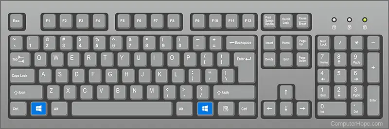 windows logo key in keyboard